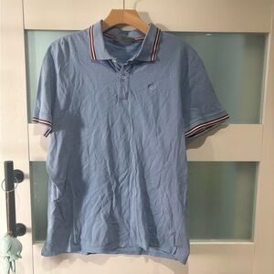 Bally Light Blue Polo with Striped Collar